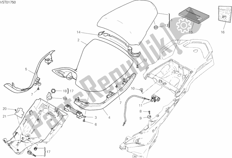 Todas las partes para Asiento de Ducati Multistrada 1260 S Touring USA 2019